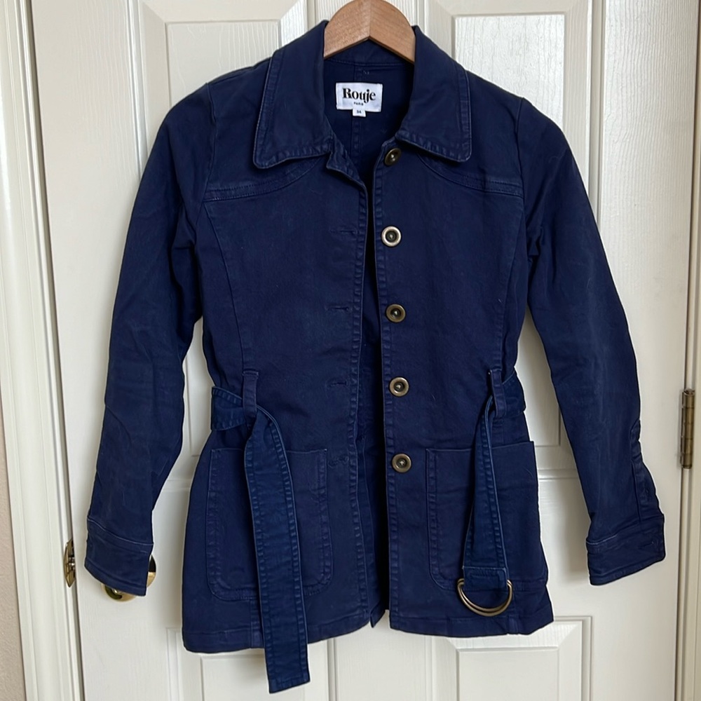Rouje Jacket. Navy color, size 34.